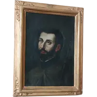 Antique portrait painting of St. Francis Xavier—Italian school, late 17th century