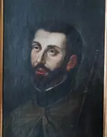 Antique portrait painting of St. Francis Xavier—Italian school, late 17th century