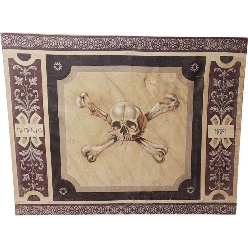 Memento Mori grande dipinto a tempera su tela XVIII