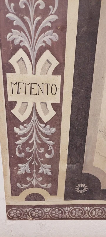 Memento Mori grande dipinto a tempera su tela XVIII secolo
