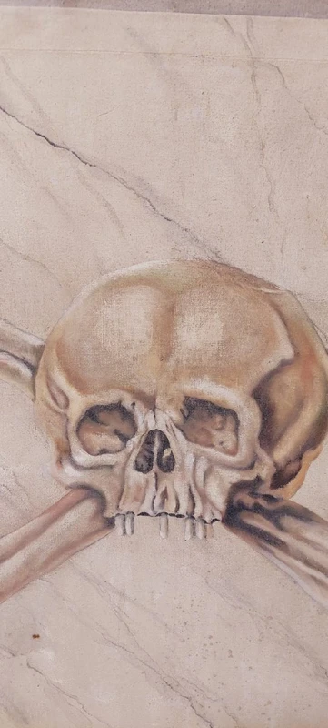 Memento Mori grande dipinto a tempera su tela XVIII secolo