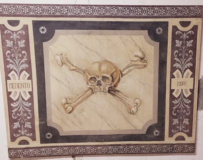 Memento Mori grande dipinto a tempera su tela XVIII secolo