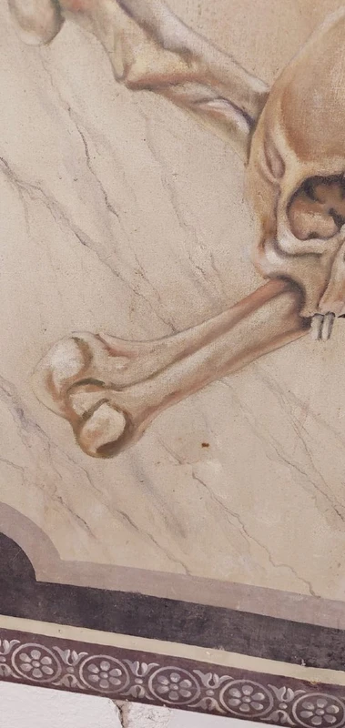 Memento Mori grande dipinto a tempera su tela XVIII secolo