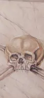 Memento Mori grande dipinto a tempera su tela XVIII secolo