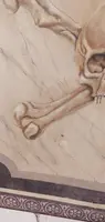 Memento Mori grande dipinto a tempera su tela XVIII secolo