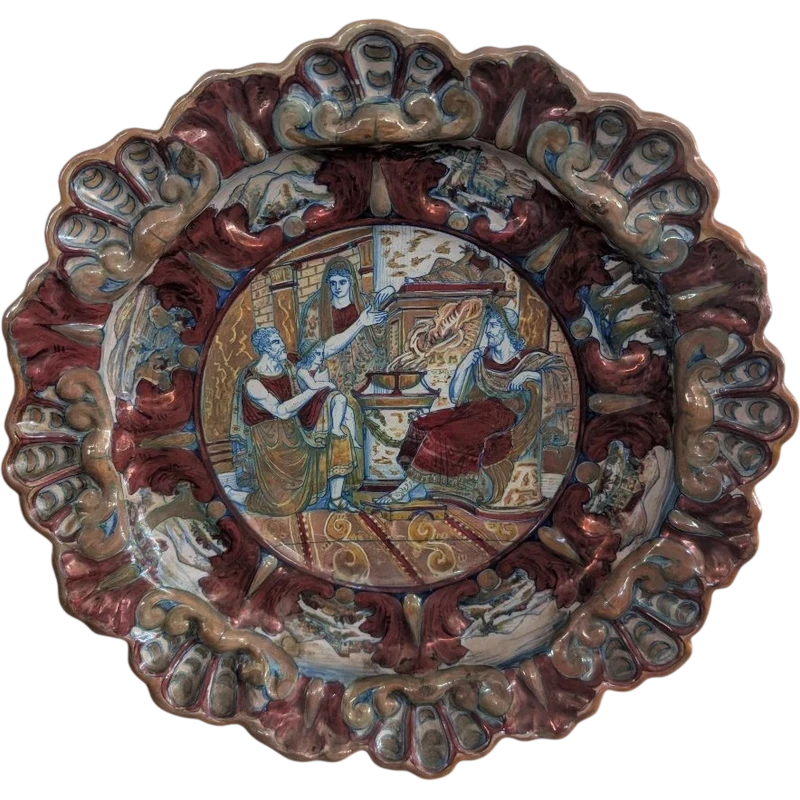 Grande Piatto Decorativo Al Lustro del Centro Italia, Fine XIX – Inizi XX Secolo
