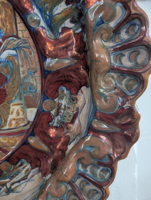 Grande Piatto Decorativo Al Lustro del Centro Italia, Fine XIX – Inizi XX Secolo