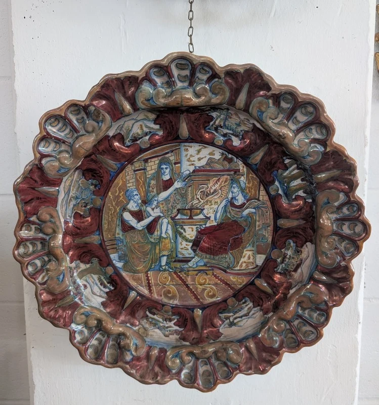 Grande Piatto Decorativo Al Lustro del Centro Italia, Fine XIX – Inizi XX Secolo