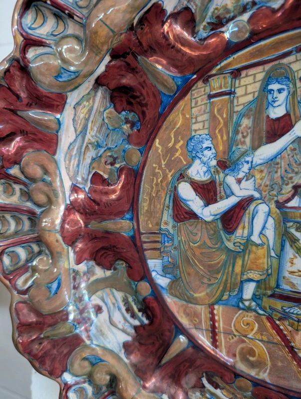 Grande Piatto Decorativo Al Lustro del Centro Italia, Fine XIX – Inizi XX Secolo