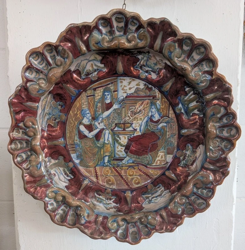 Grande Piatto Decorativo Al Lustro del Centro Italia, Fine XIX – Inizi XX Secolo