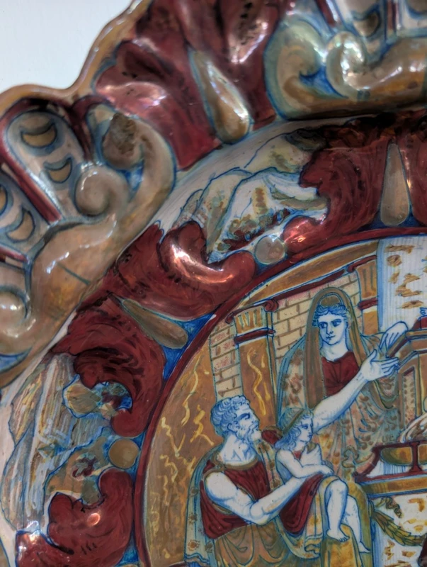 Grande Piatto Decorativo Al Lustro del Centro Italia, Fine XIX – Inizi XX Secolo