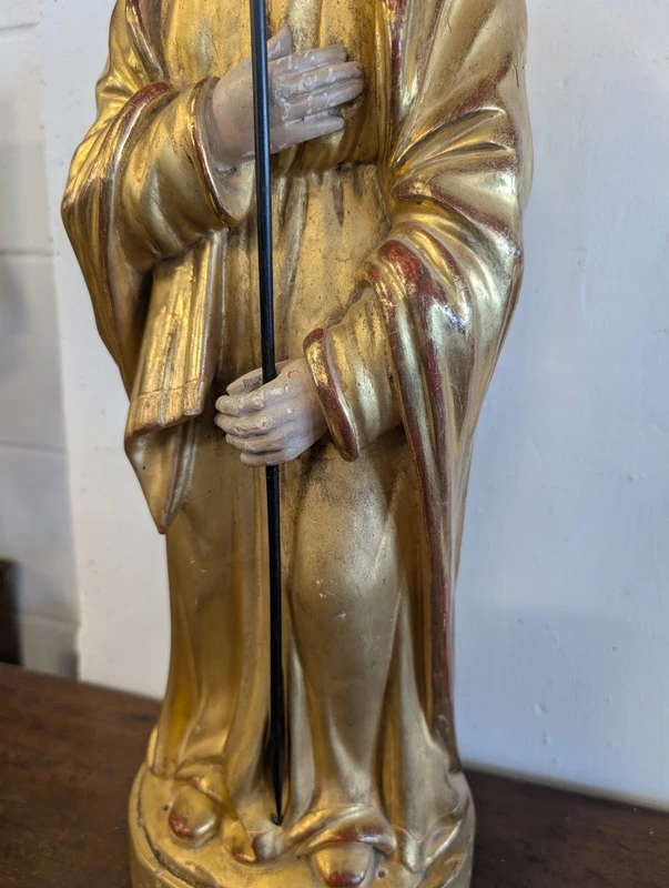 Scultura di San Giuseppe in Legno Dorato – Metà XIX Secolo
