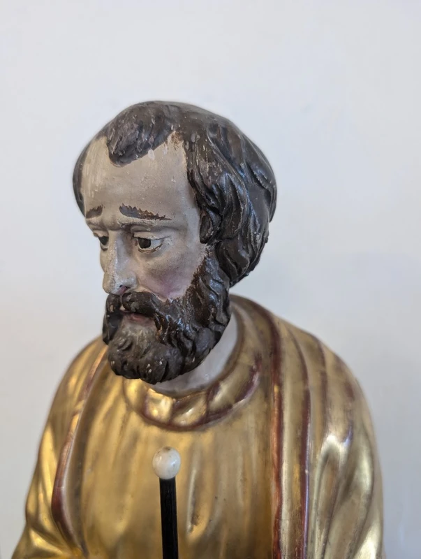Scultura di San Giuseppe in Legno Dorato – Metà XIX Secolo