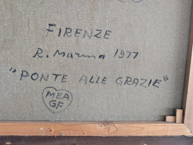 Rodolfo Marma (1903-1983) – Ponte Alle Grazie, Florence, huile sur toile datée de 1977