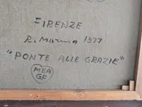 Rodolfo Marma (1903-1983) – Ponte Alle Grazie, Florence, huile sur toile datée de 1977
