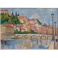 Rodolfo Marma (1903-1983) – Ponte Alle Grazie, Florence, huile sur toile datée de 1977