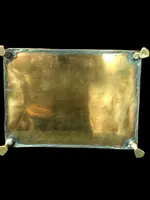 Calamaio-Servizio da scrittoio in bronzo con vassoio traforato a piedi leonini e vari pezzi