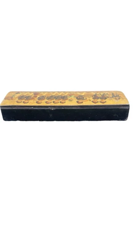 A papier-mâché box depicting a school battalion.