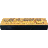 A papier-mâché box depicting a school battalion.