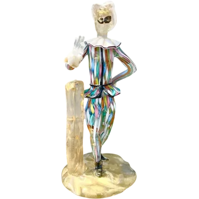 "Arlecchino" glass sculpture made of heavy glass. Barovier & Toso. Murano.