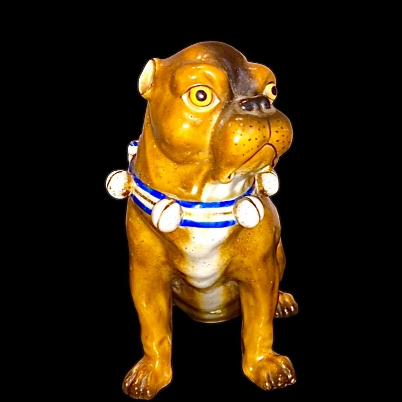 Polychrome porcelain Pug. Dresden Manufactory,