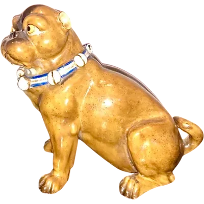 Polychrome porcelain Pug. Dresden Manufactory,