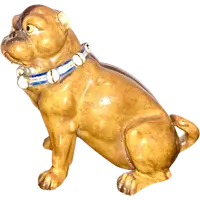 Polychrome porcelain Pug. Dresden Manufactory,