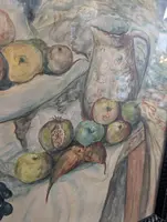 Natura morta con frutta e pesce – Acquerello su cartoncino, prima metà del Novecento