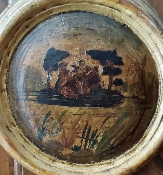 Antique painting on wood panel (Arte Povera), Venice, 18th century