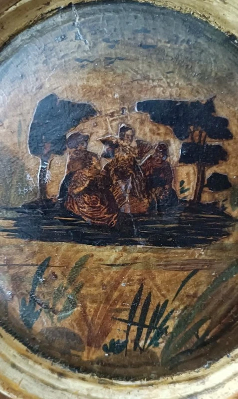 Antique painting on wood panel (Arte Povera), Venice, 18th century