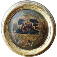 Antique painting on wood panel (Arte Povera), Venice, 18th century
