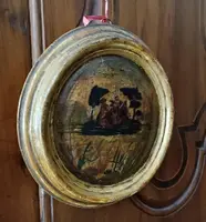 Antique painting on wood panel (Arte Povera), Venice, 18th century