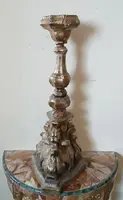 Antico candeliere in legno barocco