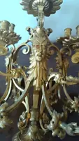 Large 15-light bronze candelabra, mid-1800s