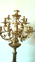 Large 15-light bronze candelabra, mid-1800s