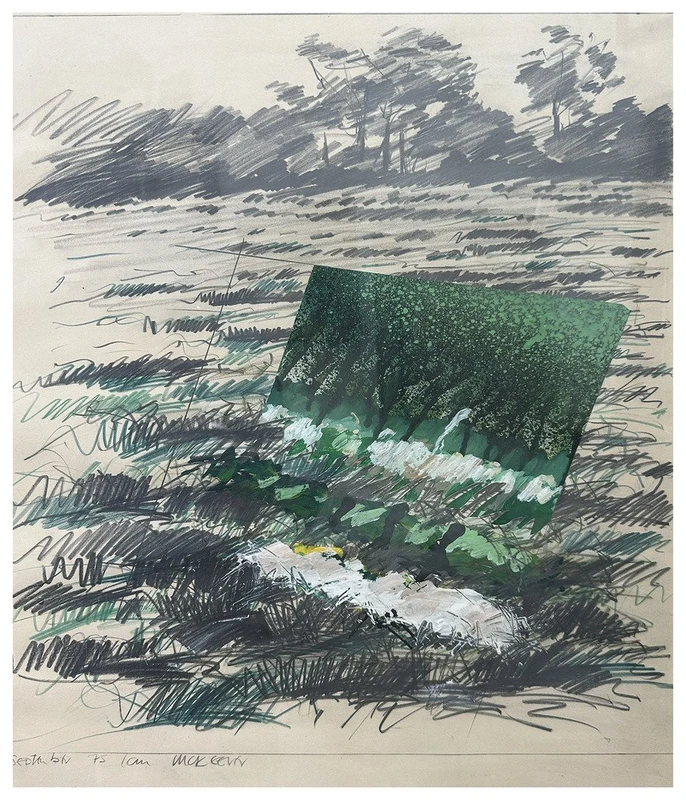 Ian McKeever, Study for a Painting, 1975 - mixed media on paper, 66x89 cm
