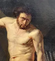 Cerchia di Jean-Germain Drouais, Filoctete. Olio su tela, 92 × 73 cm