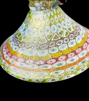 Lampe en forme de calice ornée d'inserts en murrine polychromes et de feuille d'or. Pièce unique.