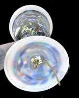 Lampada a forma di vaso-calice con inserti a tessere,murrine e foglia oro. Pezzo unico.
