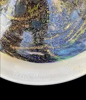 Lampada a forma di vaso-calice con inserti a tessere,murrine e foglia oro. Pezzo unico.