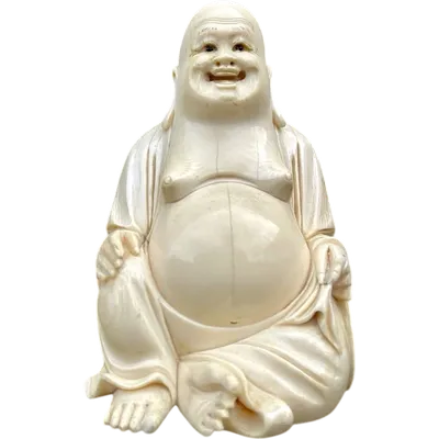 Ivory sculpture depicting Buddha. Signed.