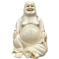 Ivory sculpture depicting Buddha. Signed.