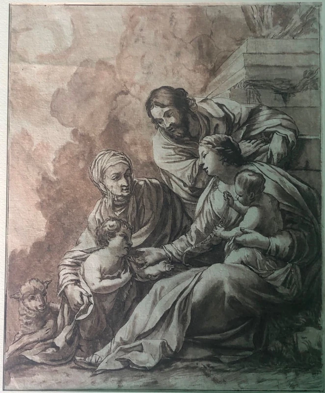 Dessin à l'encre représentant la Sainte Famille
