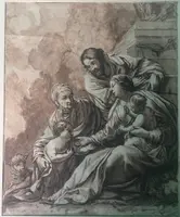 Dessin à l'encre représentant la Sainte Famille