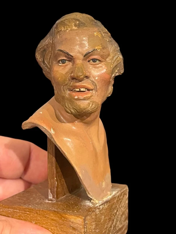 Serie dì 6 teste dì statuine da presepe napoletane in terracotta dipinta