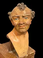 Serie dì 6 teste dì statuine da presepe napoletane in terracotta dipinta