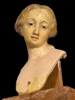 Serie dì 6 teste dì statuine da presepe napoletane in terracotta dipinta