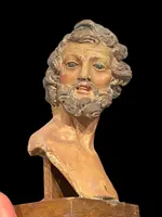 Serie dì 6 teste dì statuine da presepe napoletane in terracotta dipinta