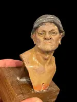 Serie dì 6 teste dì statuine da presepe napoletane in terracotta dipinta