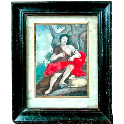Small painting, tempera on paper, St. John the Baptist